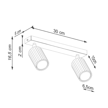 Ceiling lamp KARBON 2 red ochre