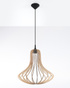 Hanging lamp ELZA natural wood + 1x LED Bulb E27 3000K Warm 7.5W 620lm