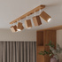 Ceiling lamp KEKE 6 oak + 6x LED Bulb GU-10 4000K Cool White 7W 630lm