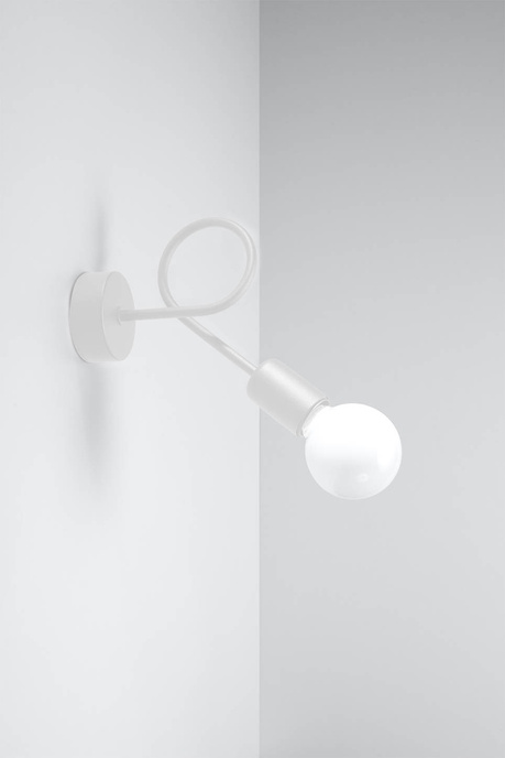 Wall lamp SUPEŁ white + 1x LED Bulb E27 4000K Cool White 7.5W 650lm