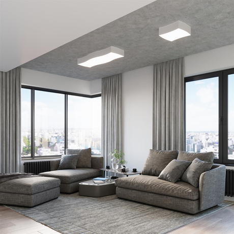 Ceiling lamp SQUARE 3 white + 6x LED Bulb E27 4000K Cool White 7.5W 650lm