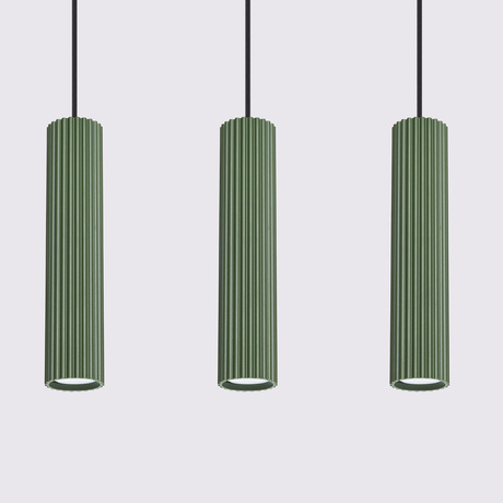 Pendant lamp KARBON 3L olive green