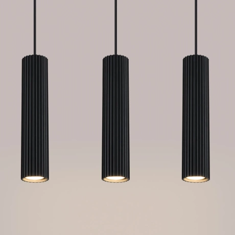 Pendant lamp KARBON 3L black