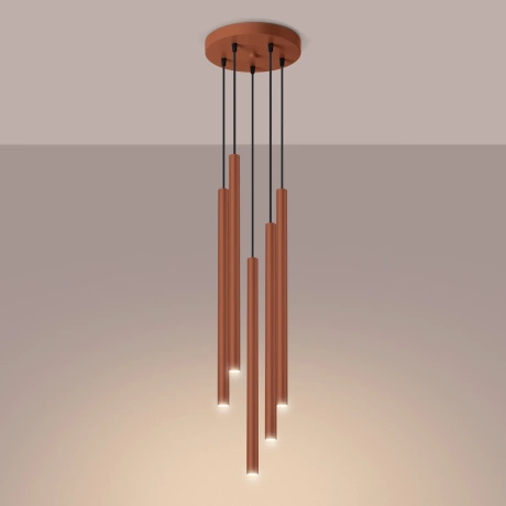 Pendant lamp PASTELO 5P red ochre