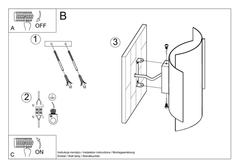 Wall lamp IMPACT black + 1x LED Bulb G9 4000K Cool White 4.5W 530lm