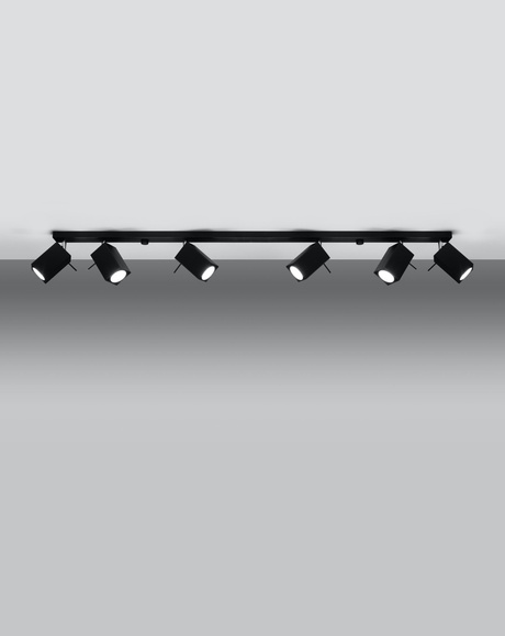 Ceiling lamp MERIDA 6L black + 6x LED Bulb GU-10 3000K Warm 7W 620lm