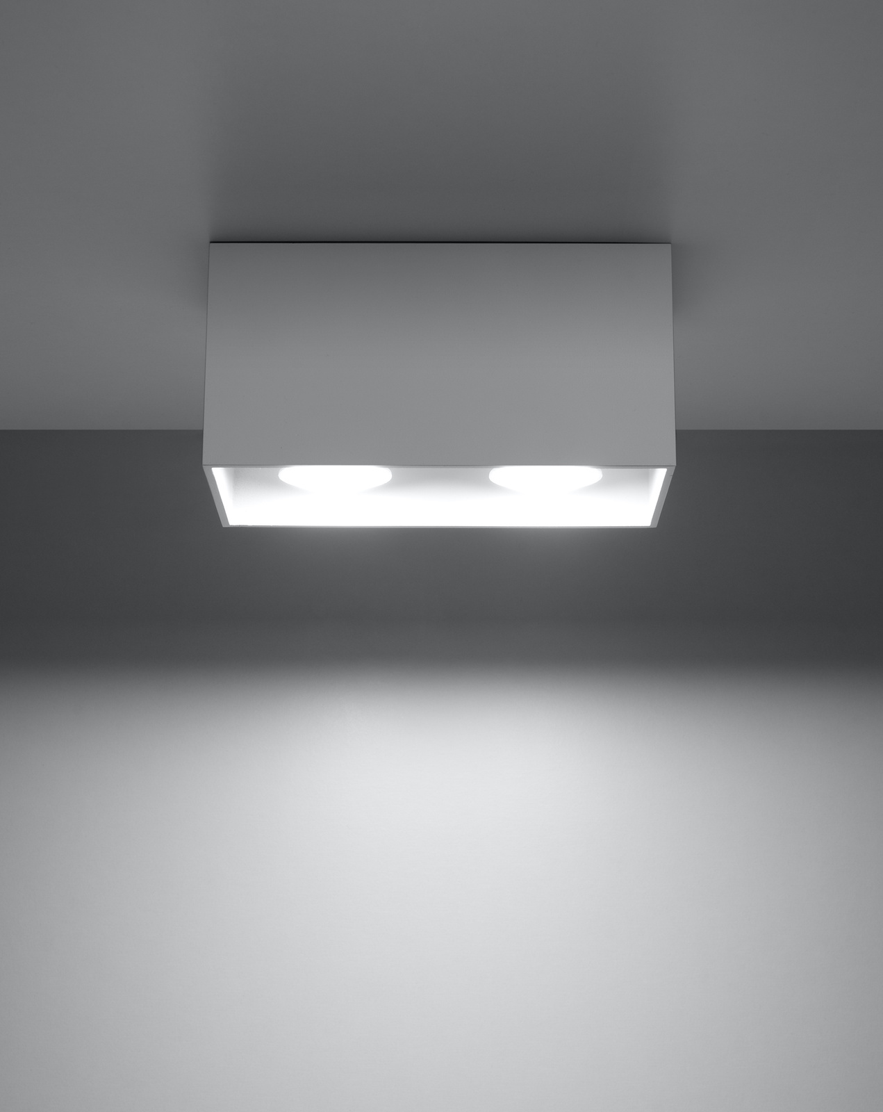 Ceiling lamp QUAD MAXI white + 2x LED Bulb GU-10 3000K Warm 7W 620lm