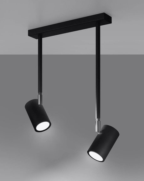 Ceiling lamp NORANO 2 black + 2x LED Bulb GU-10 4000K Cool White 7W 630lm