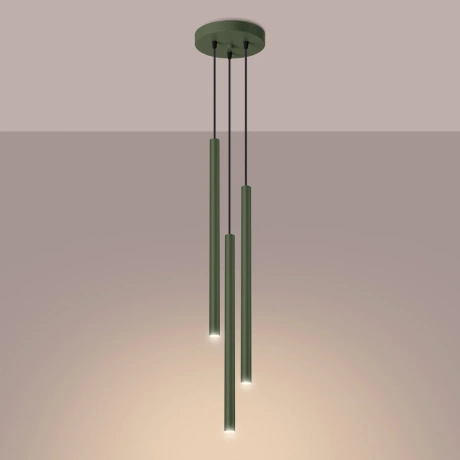 Pendant lamp PASTELO 3P olive green