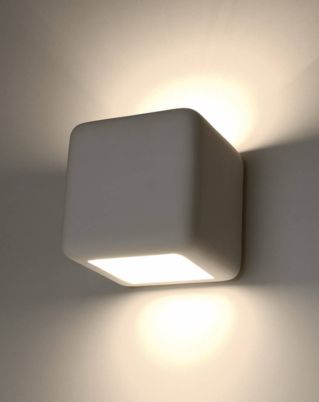 Ceramic wall lamp NESTA white + 1x LED E27 4000K Cool White Bulb 7.5W 650lm