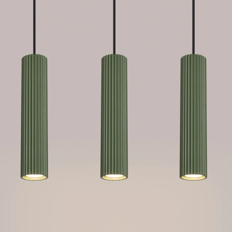Pendant lamp KARBON 3L olive green