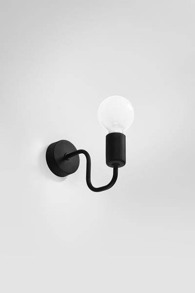 Wall lamp VECTOR black + 1x LED Bulb E27 4000K Cool White 7.5W 650lm