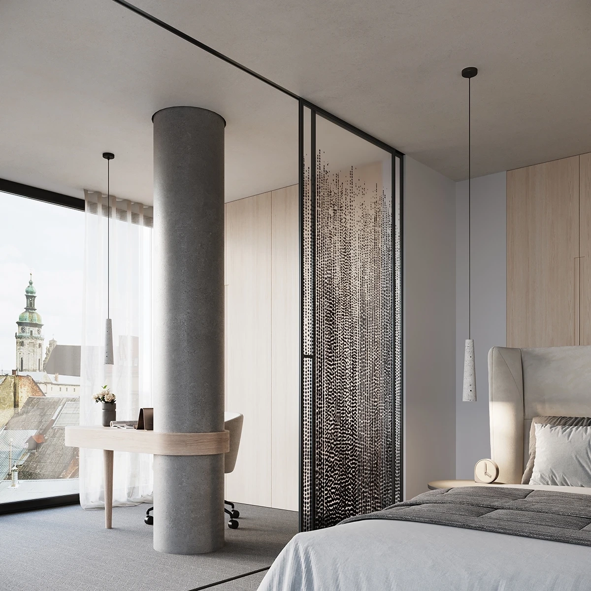 Pendant lamp ELECTRA concrete