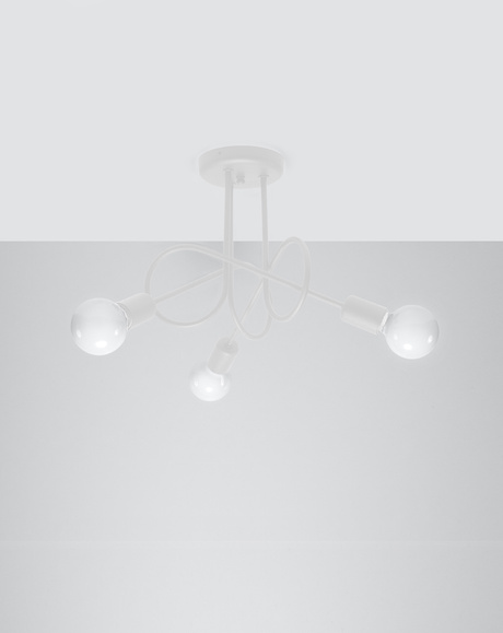 Chandelier SUPEŁ 3 white + 3X LED Bulb E27 3000K 7W 760lm