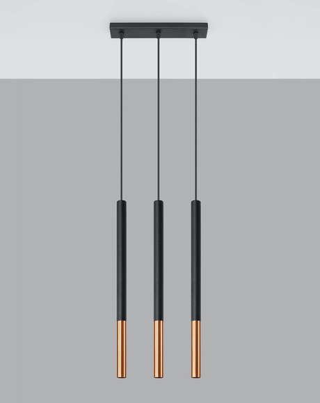 Pendant lamp MOZAICA 3L black/copper + 3x LED Bulb G9 4000K Cool White 4.5W 530lm