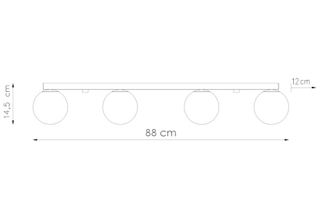 Ceiling lamp YOLI 4 black + 4x LED Bulb G9 4000K Cool White 4.5W 460lm