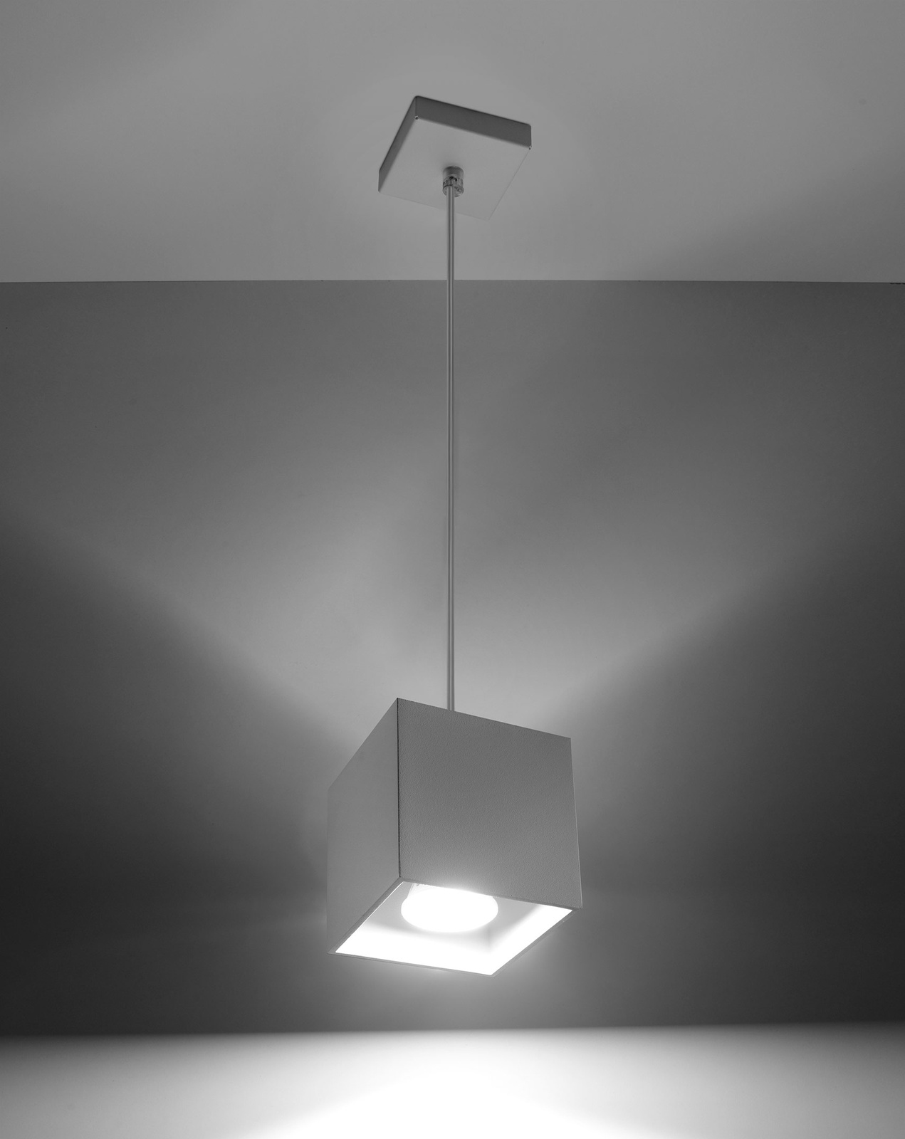 Hanging lamp QUAD 1 white + 1x LED Bulb GU-10 3000K Warm 7W 620lm
