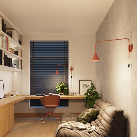 Wall lamp NOX red ochre