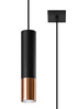 Hanging Lamp LOOPEZ 1 black/copper + 1x LED Bulb GU-10 4000K Cool White 7W 630lm