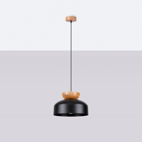 Hanging lamp MARION black + 1x LED Bulb E27 4000K Cool White 7.5W 690lm