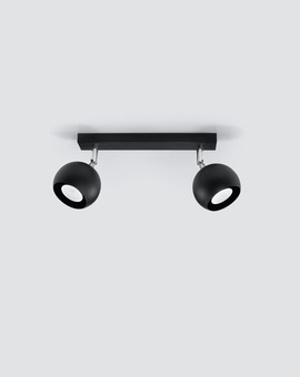 Ceiling lamp OCULARE 2 black + 2x LED bulb GU-10 3000K Warm 7W 620lm
