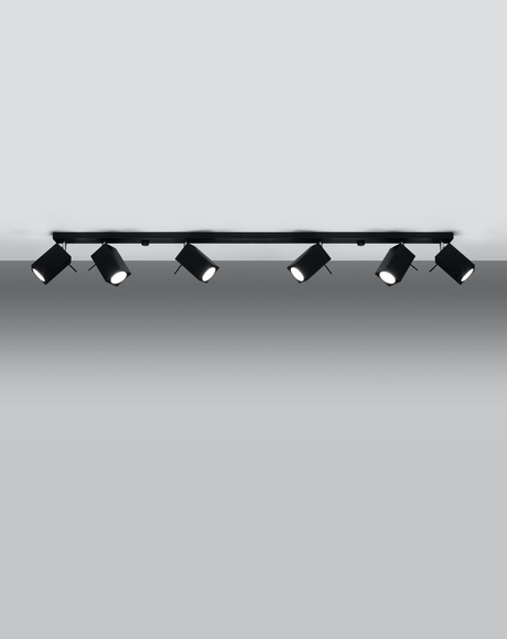 Ceiling lamp MERIDA 6L black + 6x LED GU-10 4000K Cool White 7W 630lm bulb