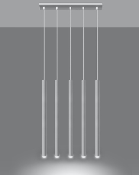 Hanging lamp PASTELO 5 white + 5x LED Bulb G9 4000K Cool White 4.5W 530lm