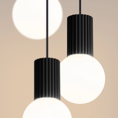 Pendant lamp HALO 3P black