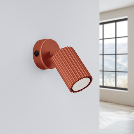 Wall lamp KARBON red ochre with a switch