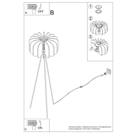 Floor lamp MULA 45 yellow
