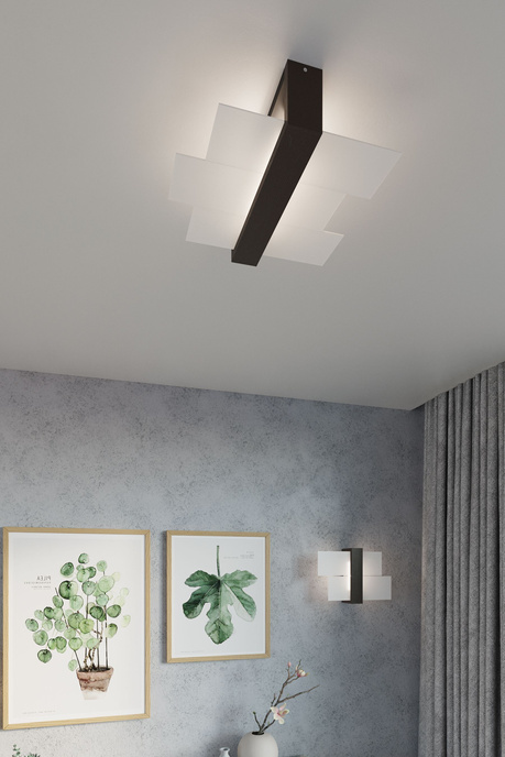 Ceiling lamp FENIKS 2 in wenge + 2x LED Bulb E27 4000K Cool White 7.5W 650lm