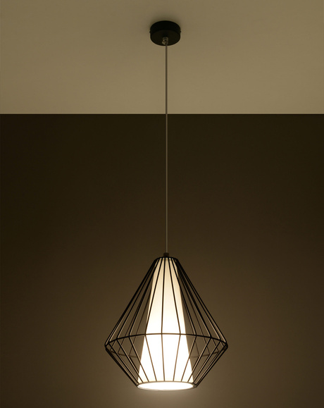 Pendant lamp DEMI black + 1x LED bulb E27 4000K Cool White 7.5W 650lm