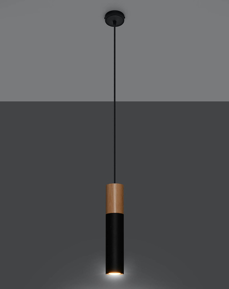 Hanging lamp PABLO 1 black + 1x LED Bulb GU-10 3000K Warm 7W 620lm.