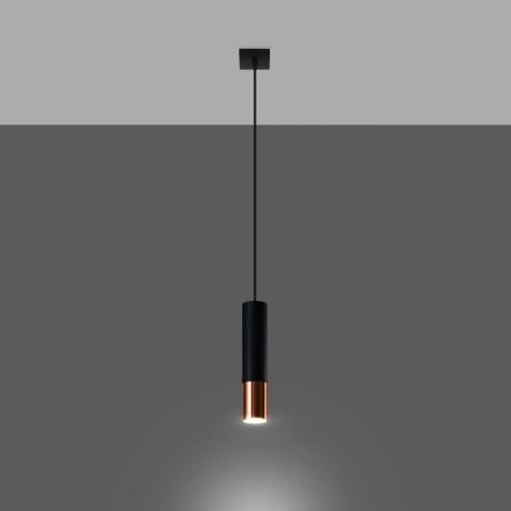 Pendant lamp LOOPEZ 1 black/copper