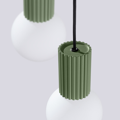 Pendant lamp HALO 3P olive green