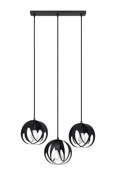 Hanging lamp TULOS 3L black + 3x LED Bulb E27 4000K Cool White 7.5W 650lm