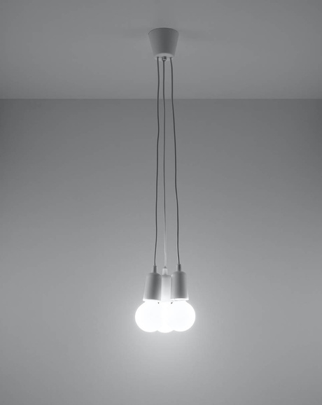 Ceiling light DIEGO 3 white + 3x LED Bulb E27 4000K Cool White 7.5W 650lm