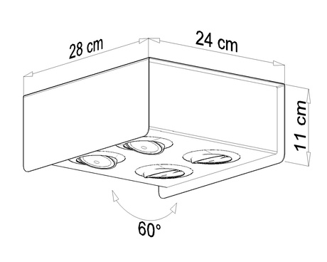 Plafond STEREO 4 white/black