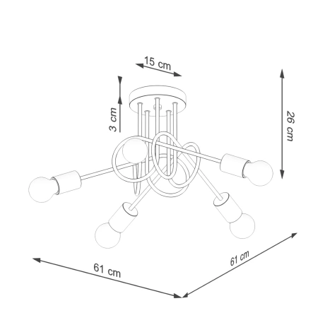 Chandelier EMBER 5 white