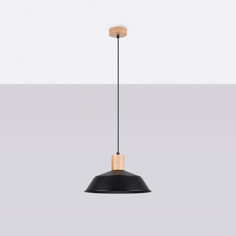 Ceiling pendant lamp FANO black + 1x LED Bulb E27 3000K Warm 7.5W 620lm.
