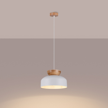 PENDANT LAMP MARION white + 1x LED Bulb E27 3000K Warm 7.5W 620lm