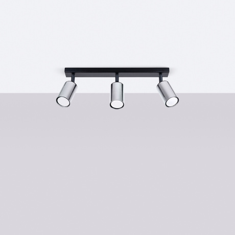 Ceiling lamp WINX 3 black/chrome + 3x LED Bulb GU-10 4000K Cool White 7W 530lm