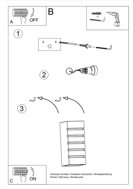 Wall ceramic lamp SAMIR white + 1x LED bulb E27 3000K Warm 7.5W 620lm