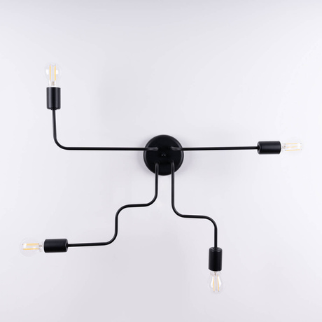 Chandelier VECTOR 4 black + 4X LED Bulb E27 3000K 7W 760lm