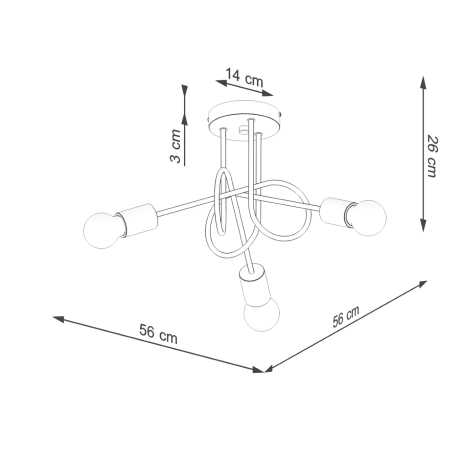 Chandelier EMBER 3 schwarz