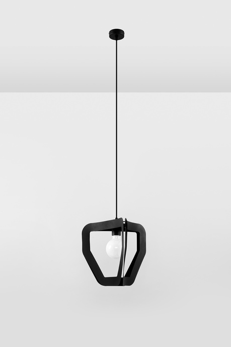 Pendant lamp TRES black + 1x LED Bulb E27 4000K Cool White 7.5W 650lm