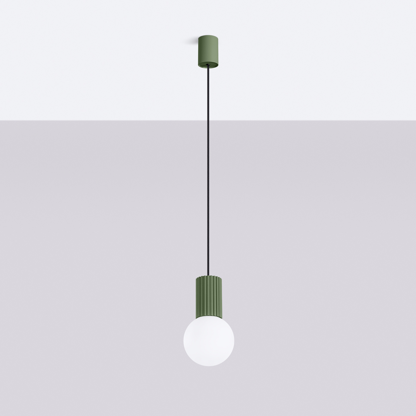 Pendant lamp HALO 1 olive green