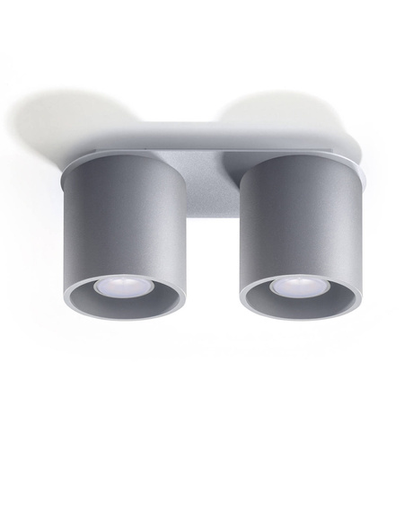 Ceiling lamp ORBIS 2 grey + 2x LED Bulb GU-10 4000K Cool White 7W 630lm