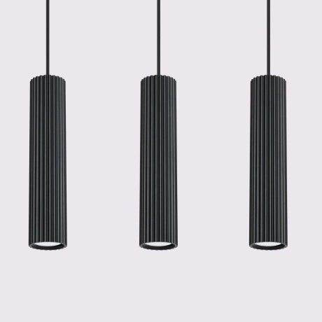 Pendant lamp KARBON 3L black