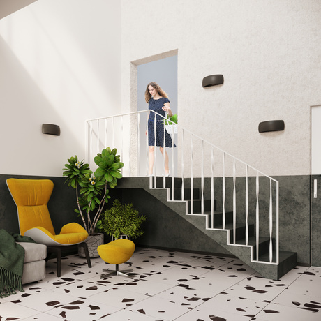 Wall ceramic lamp PONTIUS black + 1x LED Bulb G9 3000K Warm 4.5W 510lm